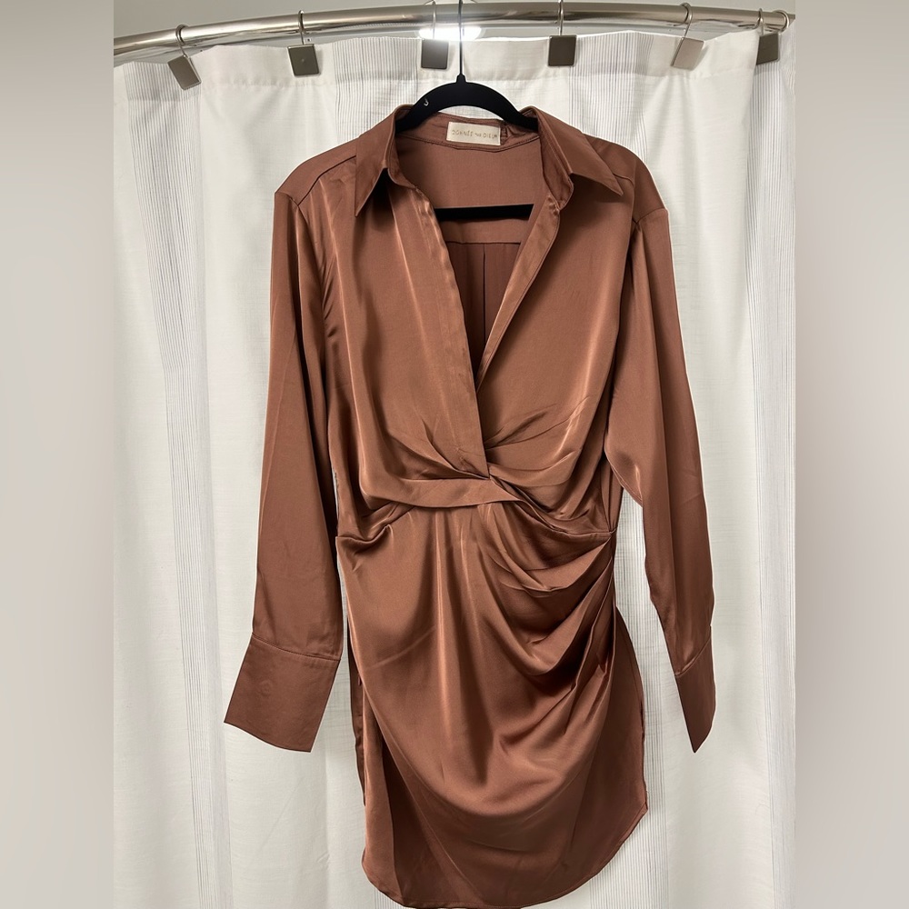 Brand new, Donnee par Dieu boutique unworn wrap satin cocktail dress!